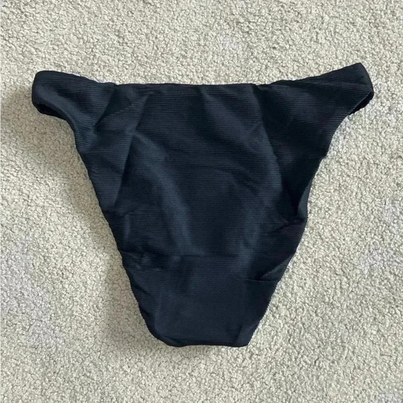 New with tags j crew black Ribbed high-rise cheeky bikini bottom - Picture 3 of 5